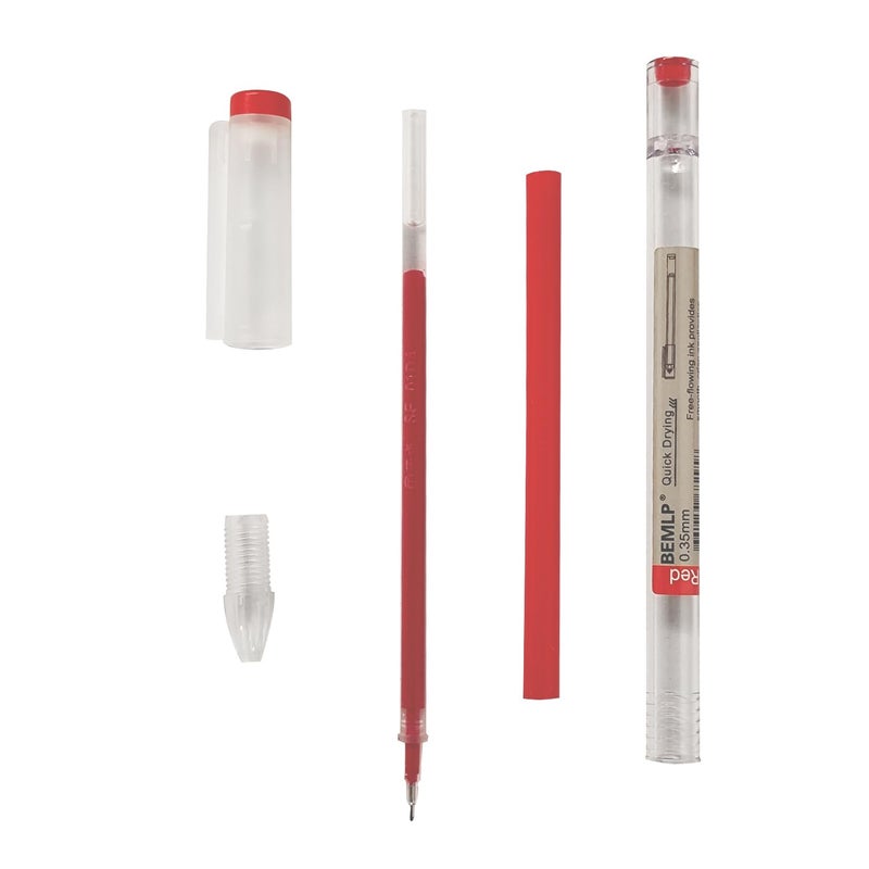 BEMLP Gel Pen 0.35mm Red Ink Pen Maker Pen School Office student Exam Writing Stationery Supply Technical Pens 12 Pcs/Set (Red) - Image 4